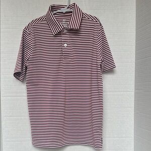 Class Club Boys Striped Polo Shirt - Red and White Size  10-12